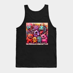 Street art cute monsters pattern Tank Top